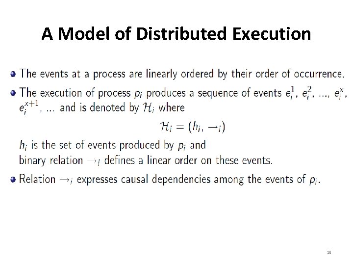A Model of Distributed Execution 28 