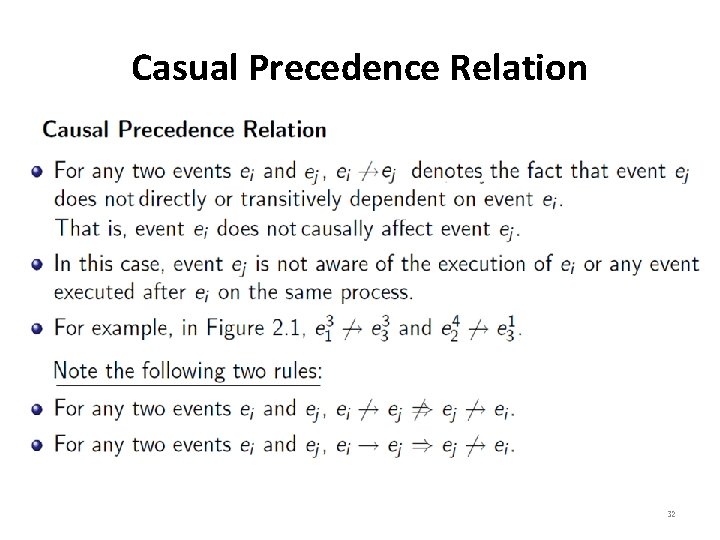 Casual Precedence Relation 32 
