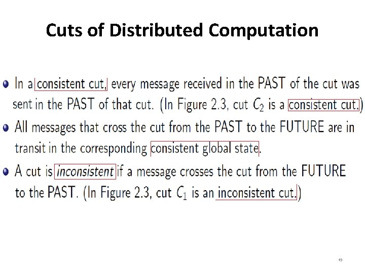 Cuts of Distributed Computation 49 