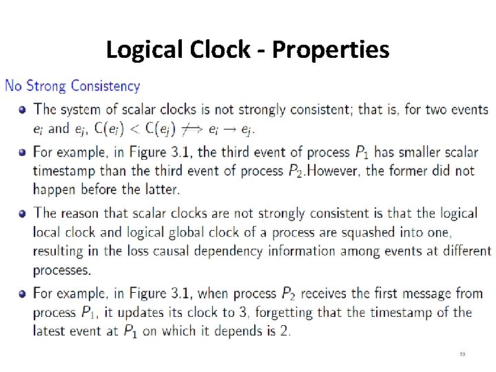 Logical Clock - Properties 59 