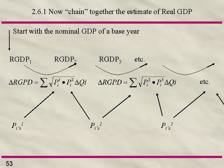 2. 6. 1 Now “chain” together the estimate of Real GDP Start with the
