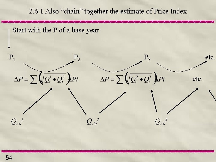 2. 6. 1 Also “chain” together the estimate of Price Index Start with the