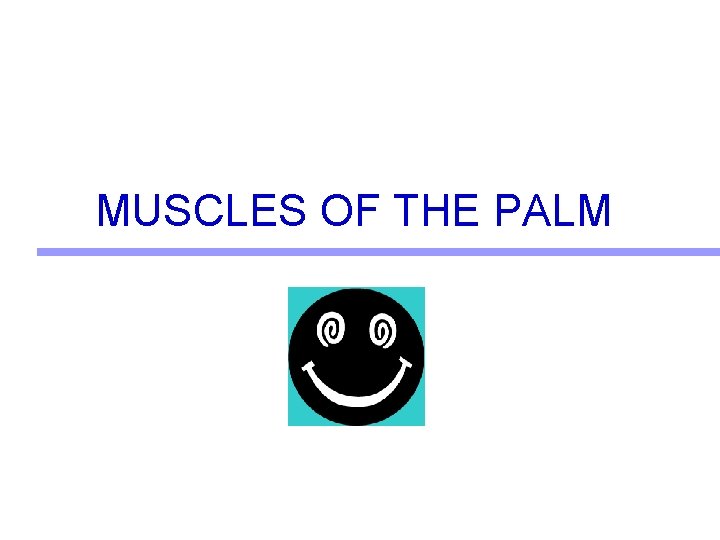 MUSCLES OF THE PALM 