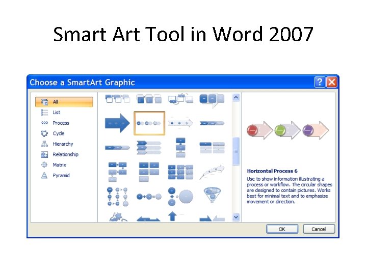 Smart Art Tool in Word 2007 