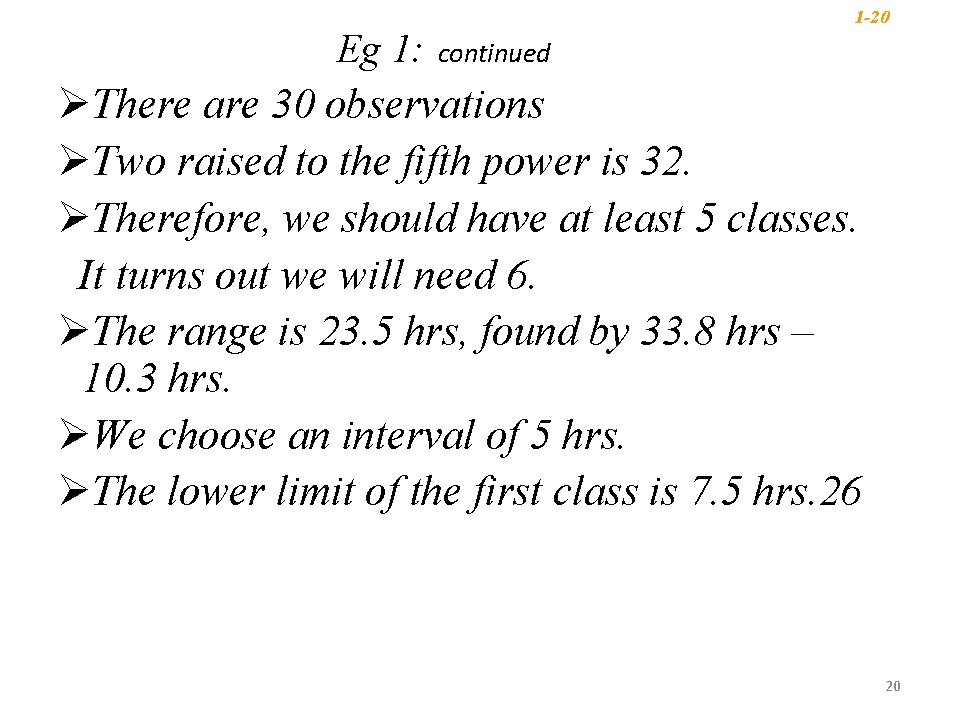 Eg 1: 1 -20 continued ØThere are 30 observations ØTwo raised to the fifth Eg 1: 1 -20 continued ØThere are 30 observations ØTwo raised to the fifth