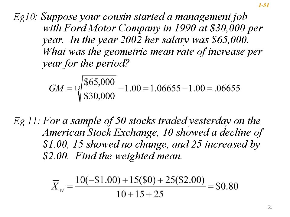 1 -51 Eg 10: Suppose your cousin started a management job with Ford Motor 1 -51 Eg 10: Suppose your cousin started a management job with Ford Motor