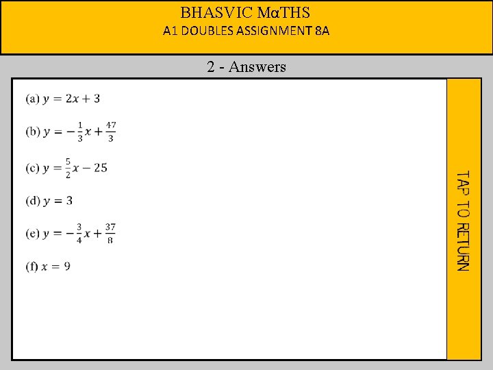 BHASVIC MαTHS A 1 DOUBLES ASSIGNMENT 8 A 2 - Answers 
