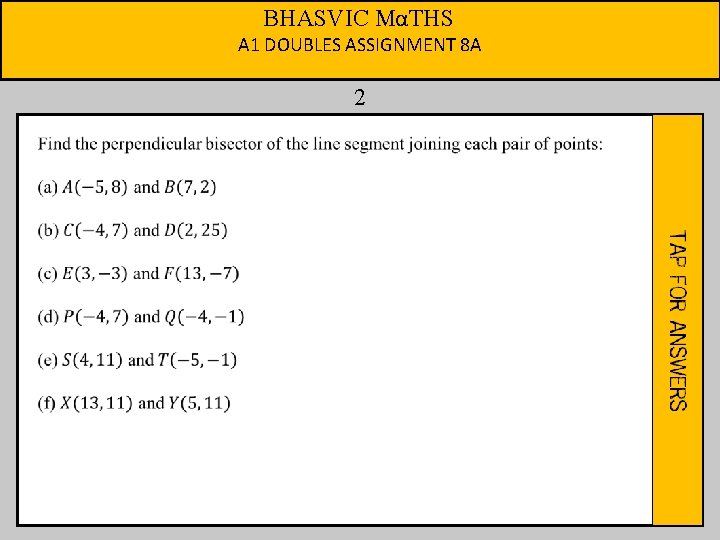 BHASVIC MαTHS A 1 DOUBLES ASSIGNMENT 8 A 2 