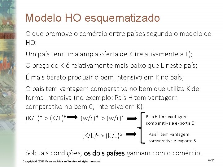 Modelo HO esquematizado O que promove o comércio entre países segundo o modelo de