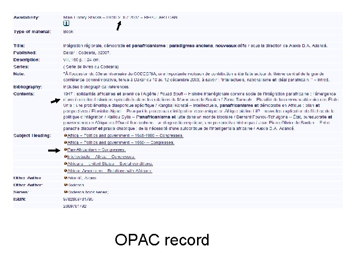 OPAC record 