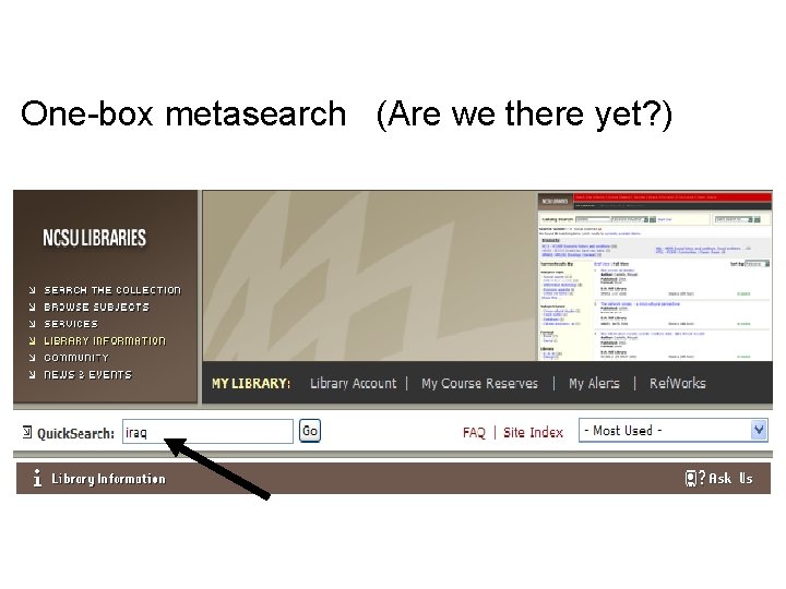 One-box metasearch (Are we there yet? ) 
