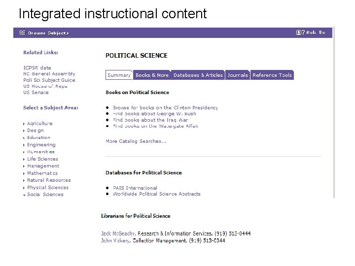 Integrated instructional content 
