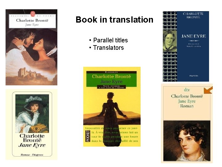 Book in translation • Parallel titles • Translators 