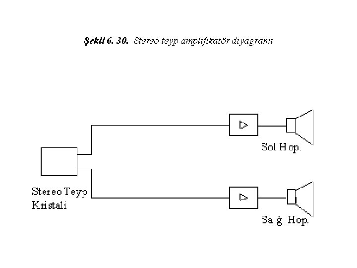 Şekil 6. 30. Stereo teyp amplifikatör diyagramı 