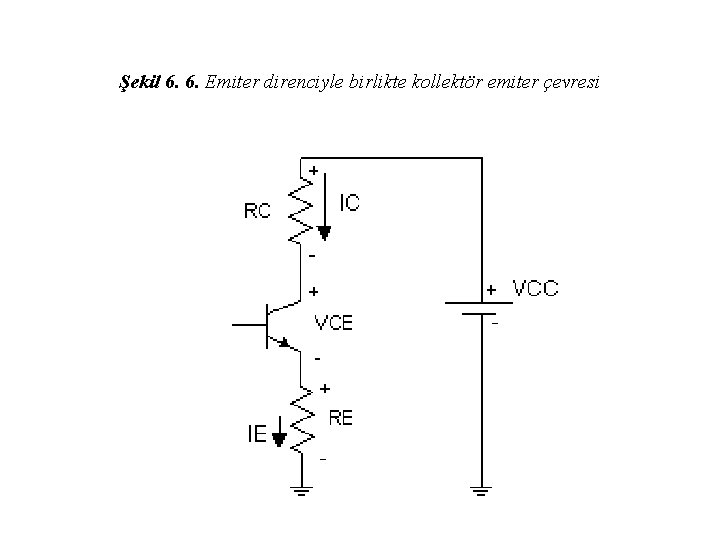 Şekil 6. 6. Emiter direnciyle birlikte kollektör emiter çevresi 