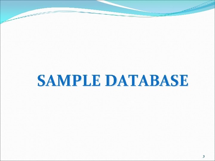 SAMPLE DATABASE 3 