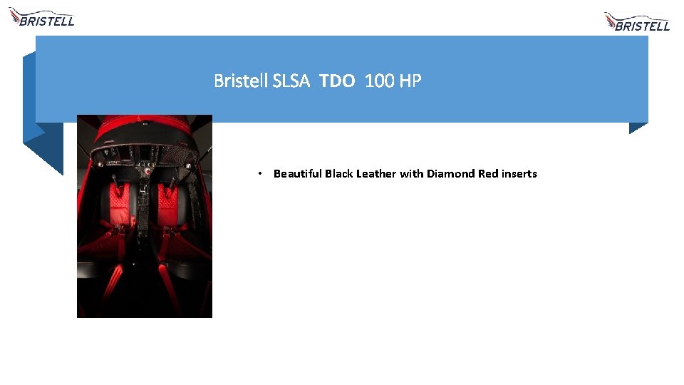 Bristell SLSA TDO 100 HP • Beautiful Black Leather with Diamond Red inserts 