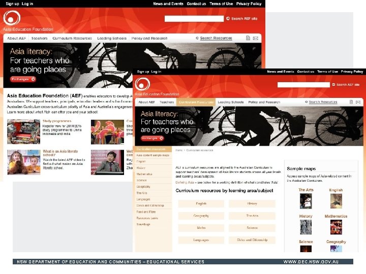 NSW DEPARTMENT OF EDUCATION AND COMMUNITIES – EDUCATIONAL SERVICES WWW. DEC. NSW. GOV. AU