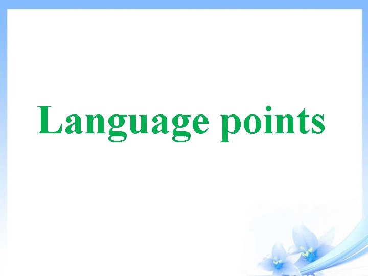 Language points 