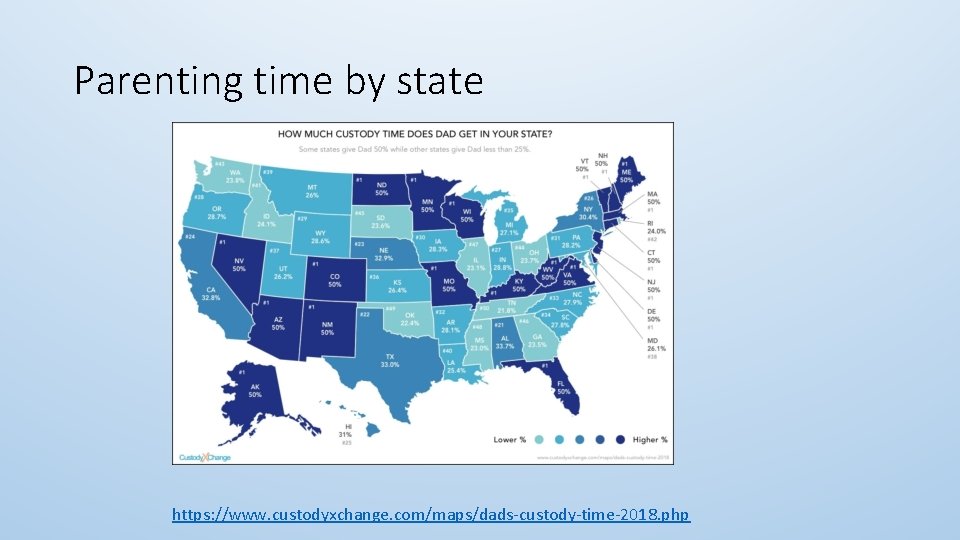 Parenting time by state https: //www. custodyxchange. com/maps/dads-custody-time-2018. php 