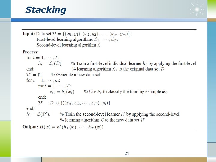 Stacking 21 