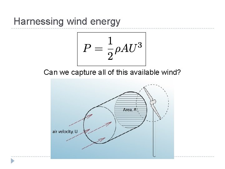 Harnessing wind energy Can we capture all of this available wind? 