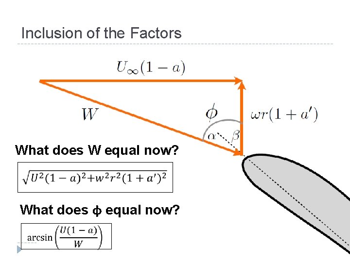 Inclusion of the Factors What does W equal now? What does φ equal now?