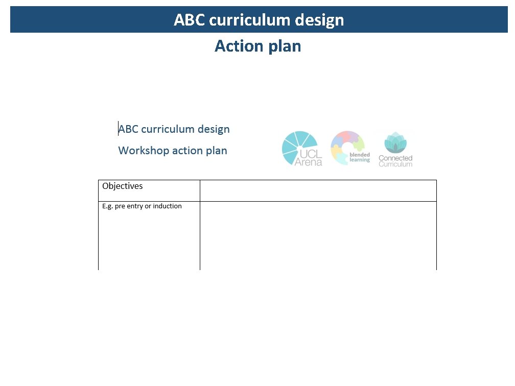 ABC curriculum design Action plan 
