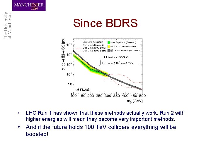 Since BDRS • LHC Run 1 has shown that these methods actually work. Run