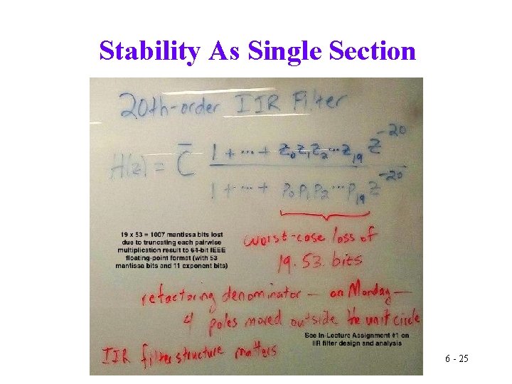 Stability As Single Section 6 - 25 