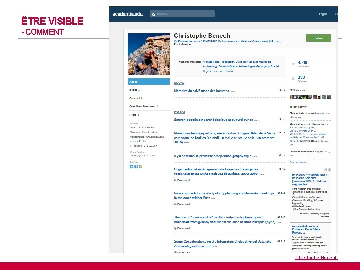 ÊTRE VISIBLE - COMMENT Christophe Benech 