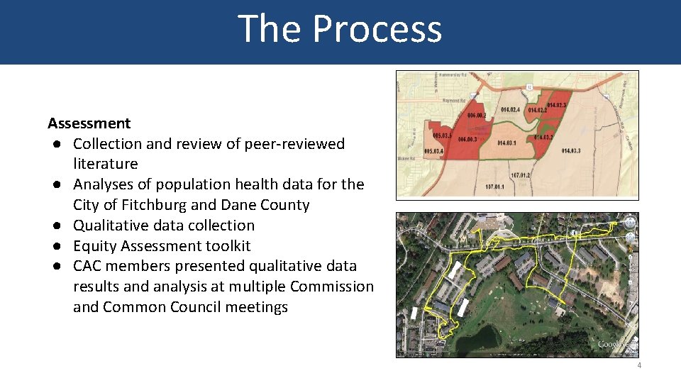 The Process Assessment ● Collection and review of peer-reviewed literature ● Analyses of population