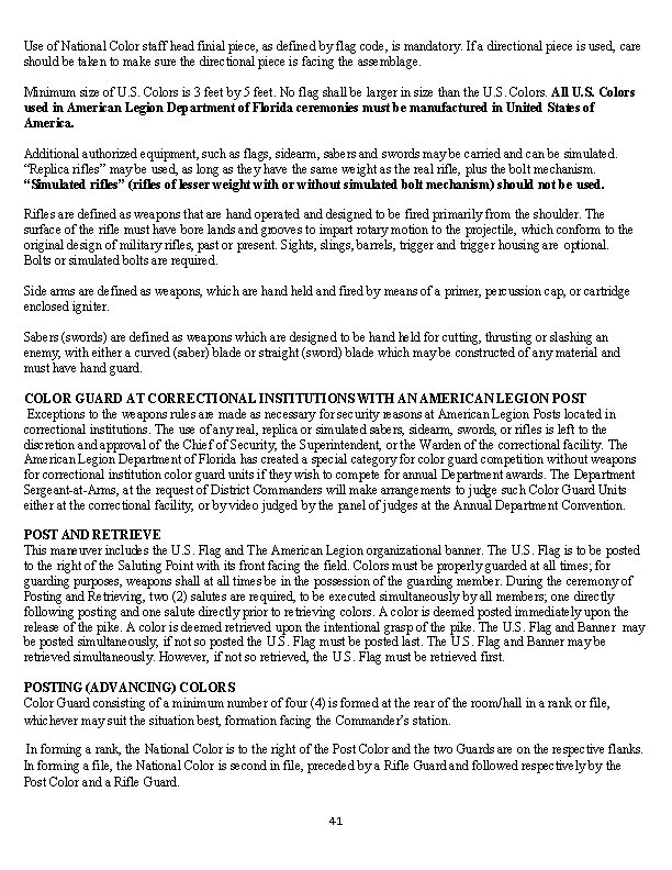 Use of National Color staff head finial piece, as defined by flag code, is