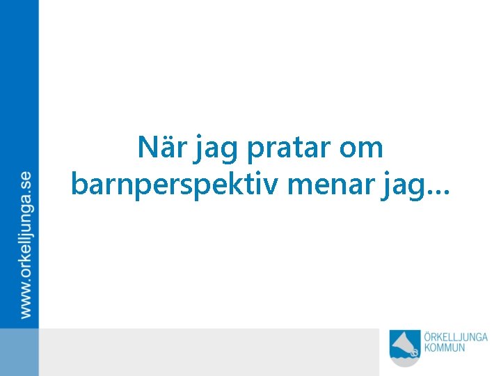 När jag pratar om barnperspektiv menar jag… 