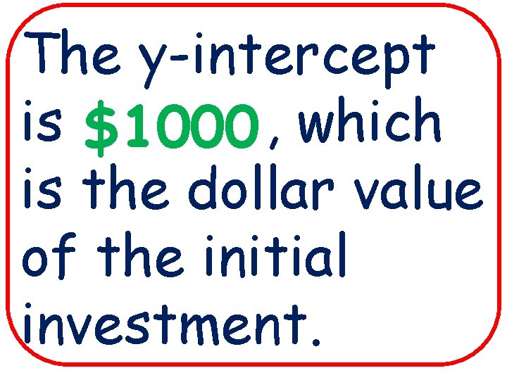 3 -1 Lines and Angles The y-intercept is $1000 , , which is the