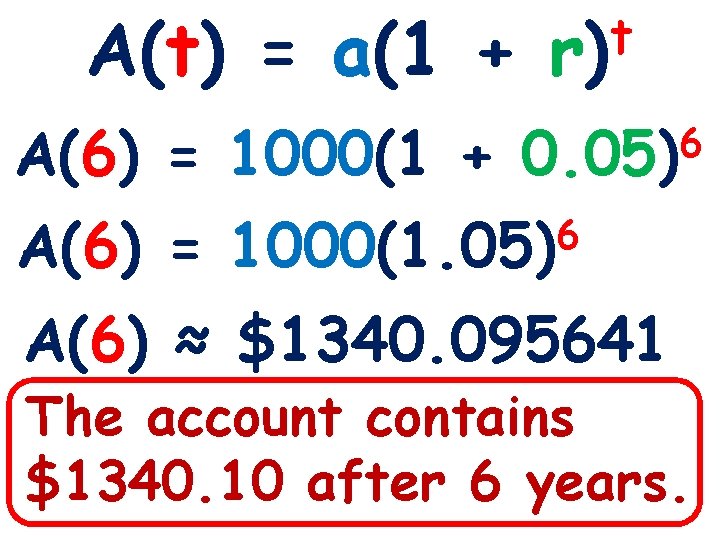 A(t) = a(1 + 3 -1 Lines and Angles A(6) = 1000(1 + A(6)