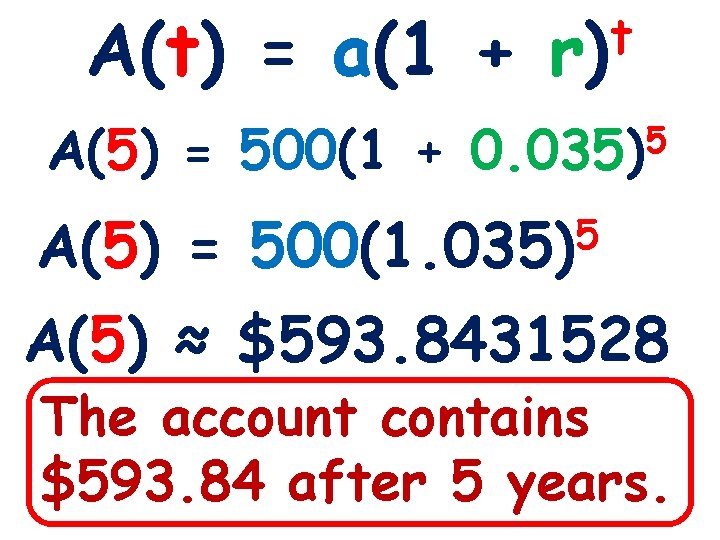 A(t) = a(1 + 3 -1 Lines and Angles A(5) = 500(1 + A(5)
