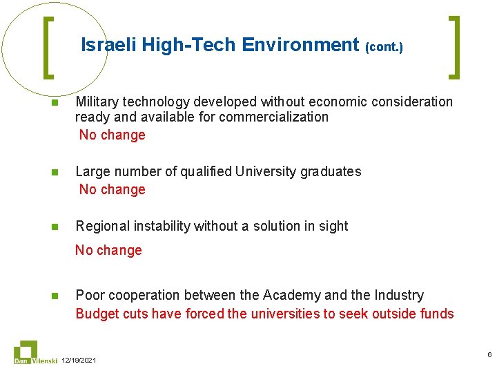 Israeli High-Tech Environment (cont. ) n Military technology developed without economic consideration ready and