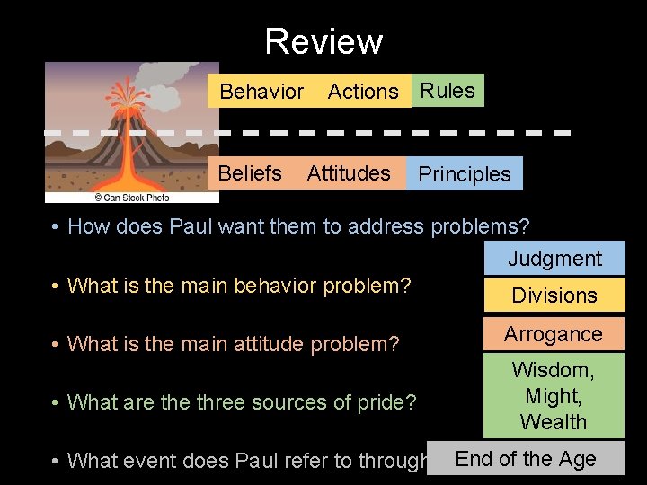 Review Behavior Beliefs Actions Rules Attitudes Principles • How does Paul want them to