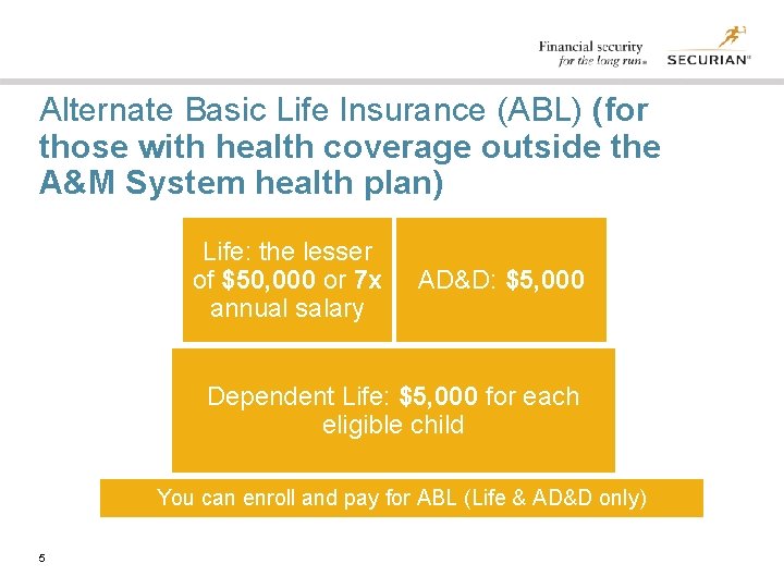 Alternate Basic Life Insurance (ABL) (for those with health coverage outside the A&M System