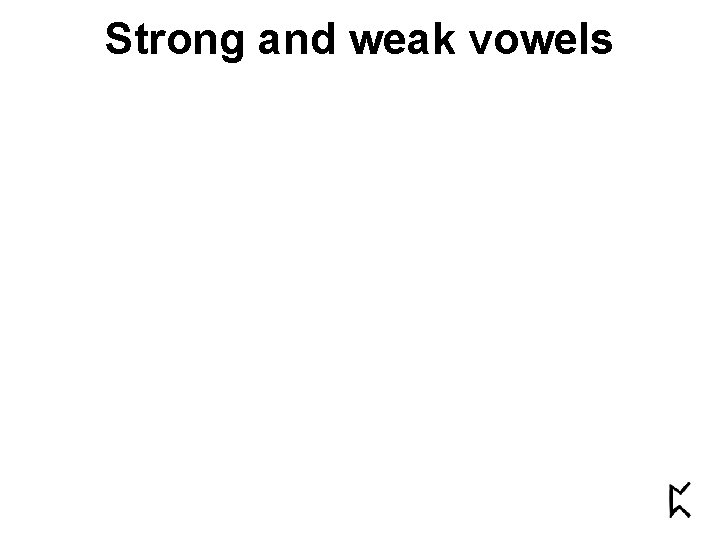 Strong and weak vowels 