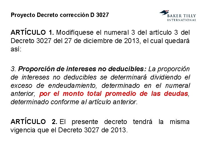 Proyecto Decreto corrección D 3027 ARTÍCULO 1. Modifíquese el numeral 3 del artículo 3