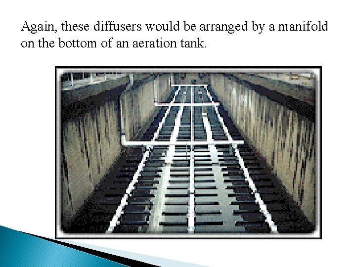 Again, these diffusers would be arranged by a manifold on the bottom of an