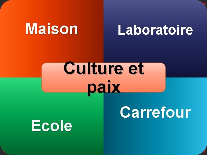 Maison Laboratoire Culture et paix Ecole Carrefour 