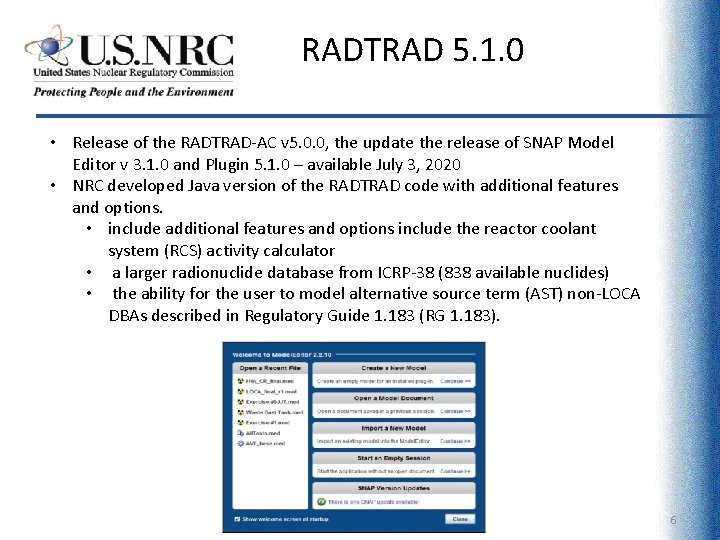 RADTRAD 5. 1. 0 • Release of the RADTRAD-AC v 5. 0. 0, the