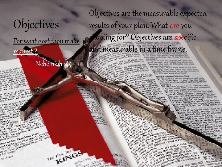 Objectives are the measurable expected results of your plan. What are you Objectives For