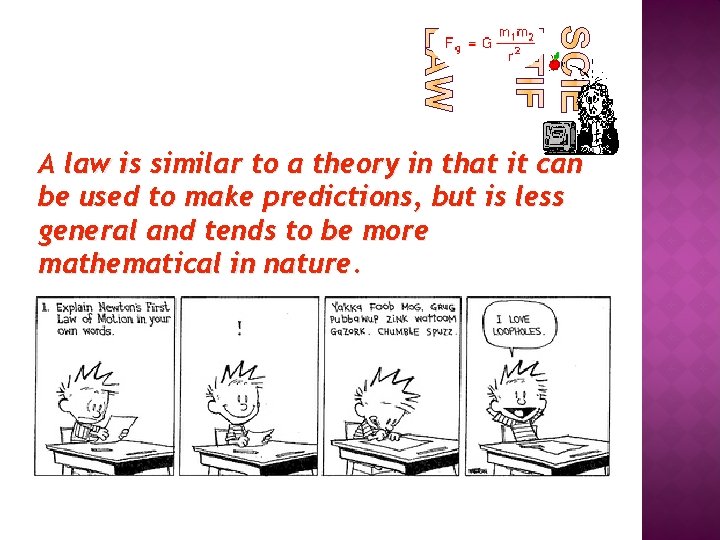 A law is similar to a theory in that it can be used to