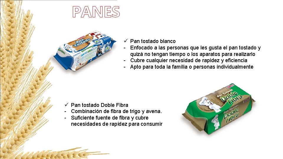 PANES ü Pan tostado blanco - Enfocado a las personas que les gusta el