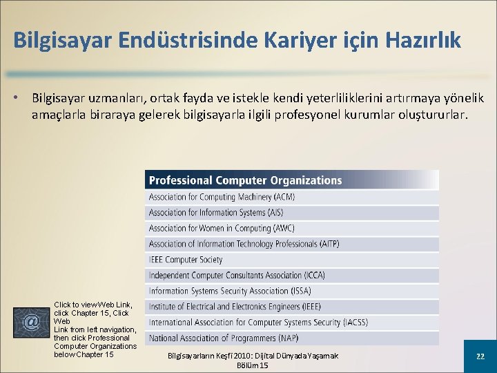 Bilgisayar Endüstrisinde Kariyer için Hazırlık • Bilgisayar uzmanları, ortak fayda ve istekle kendi yeterliliklerini