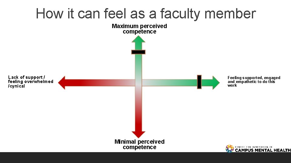 How it can feel as a faculty member Maximum perceived competence Lack of support